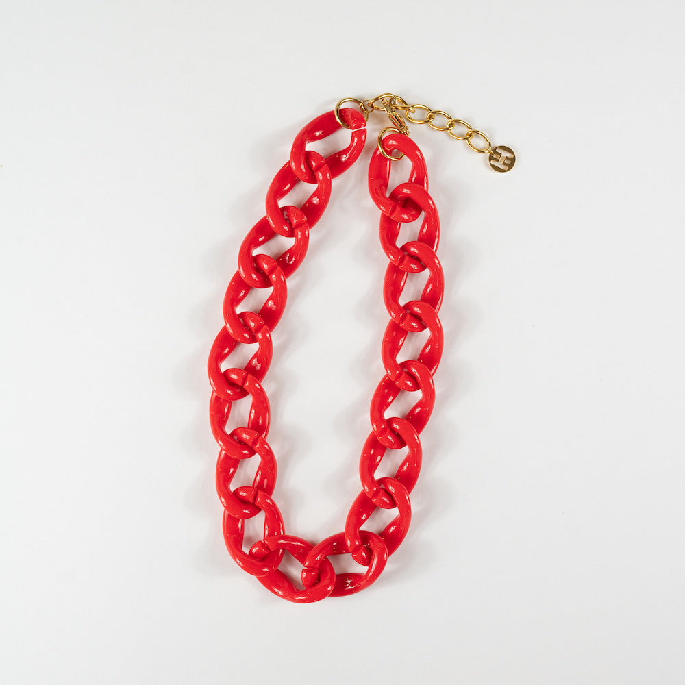 Chain Necklace - Red
