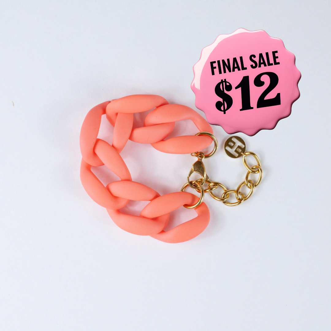 Chain Bracelet - Matte Coral