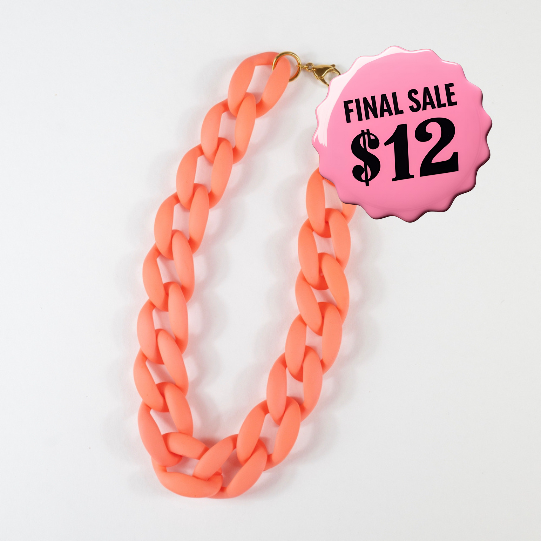 Chain Necklace - Matte Coral