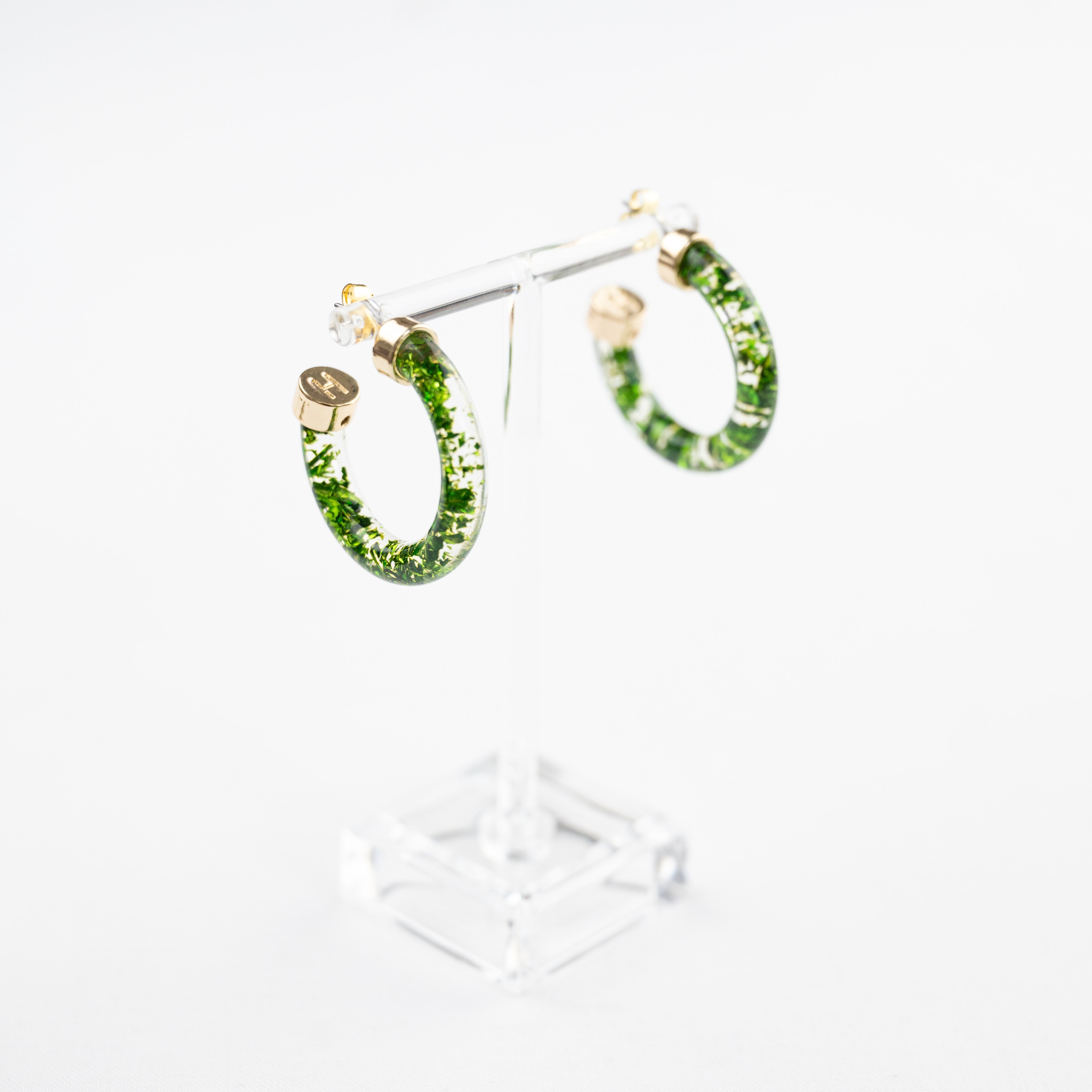 Green Foil 1-Inch Hoops - WAREHOUSE SALE