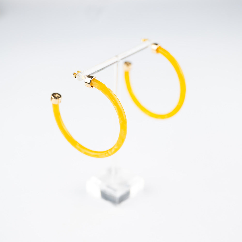Bright Caramel Swirl 2-Inch Hoops - WAREHOUSE SALE