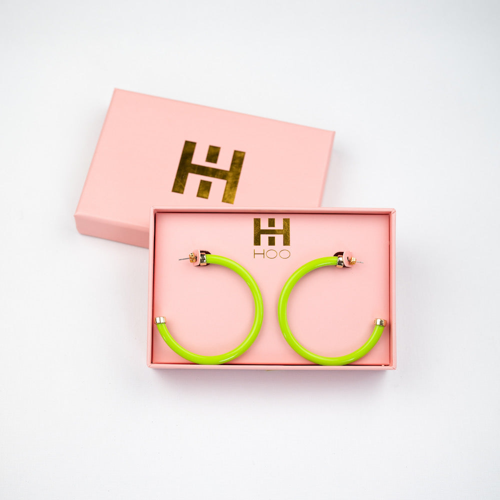 Lime Green 2-Inch Hoops - WAREHOUSE SALE