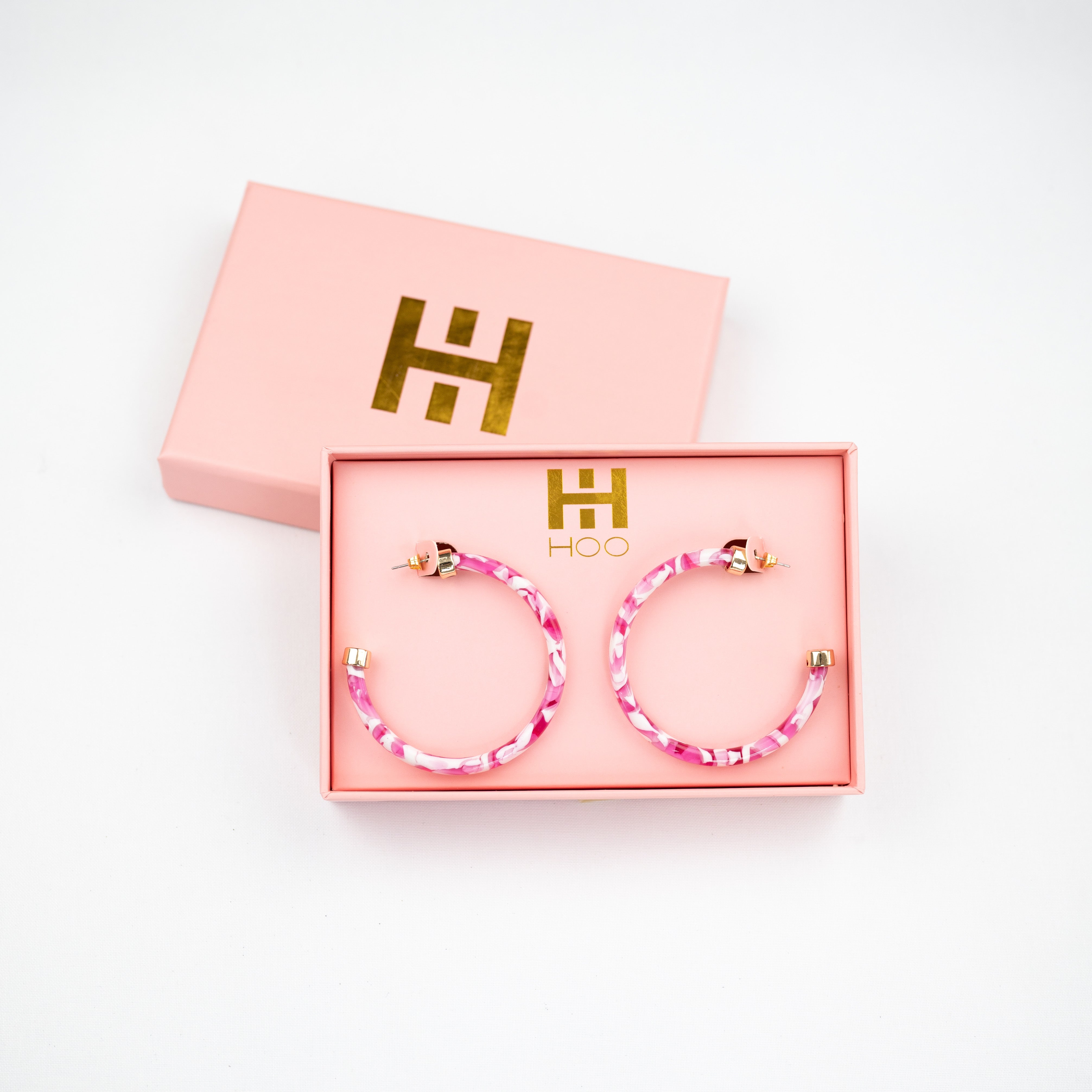 Pink Confetti 2-Inch Hoops - WAREHOUSE SALE