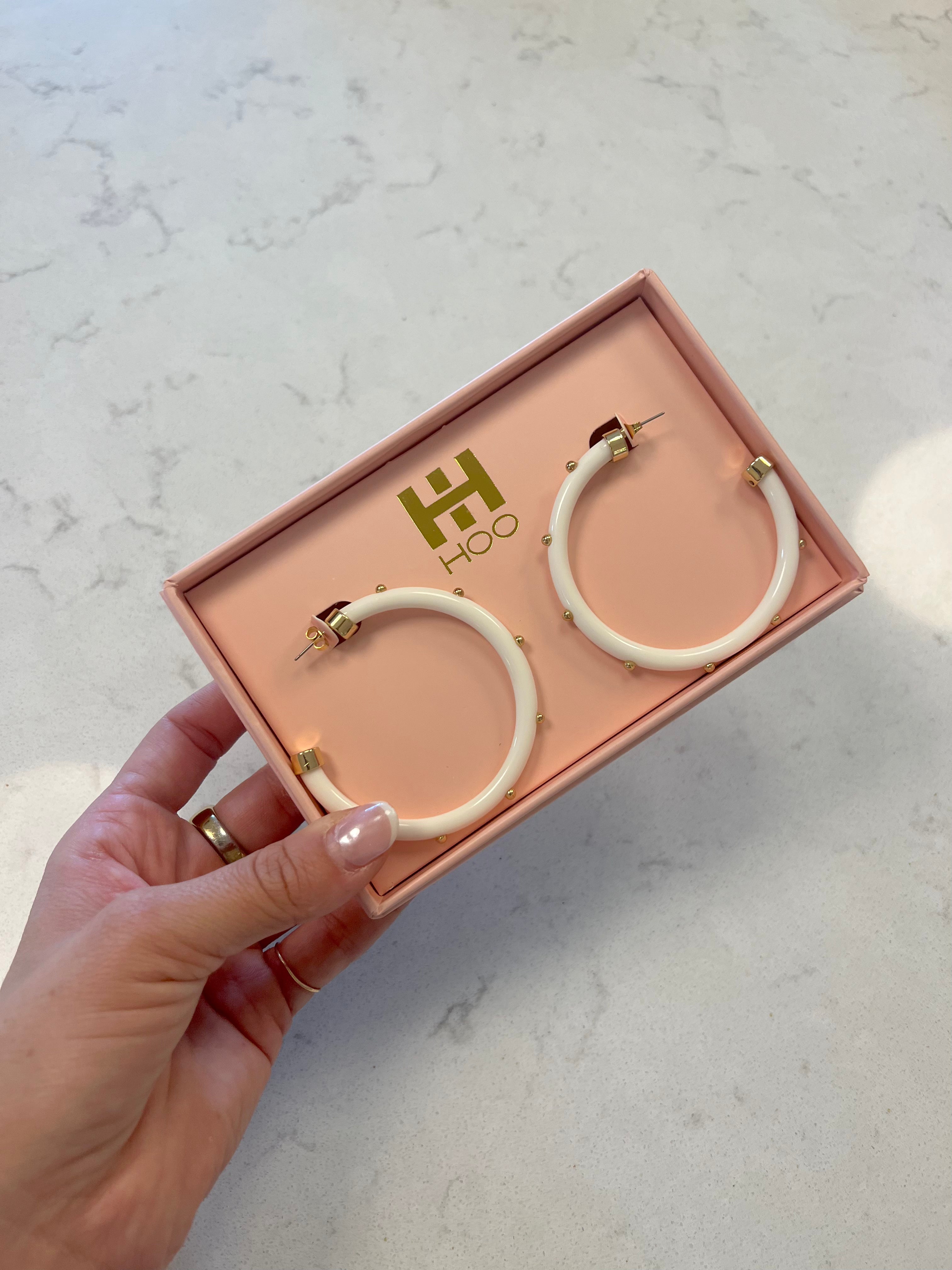 Hoops - White with Gold Balls