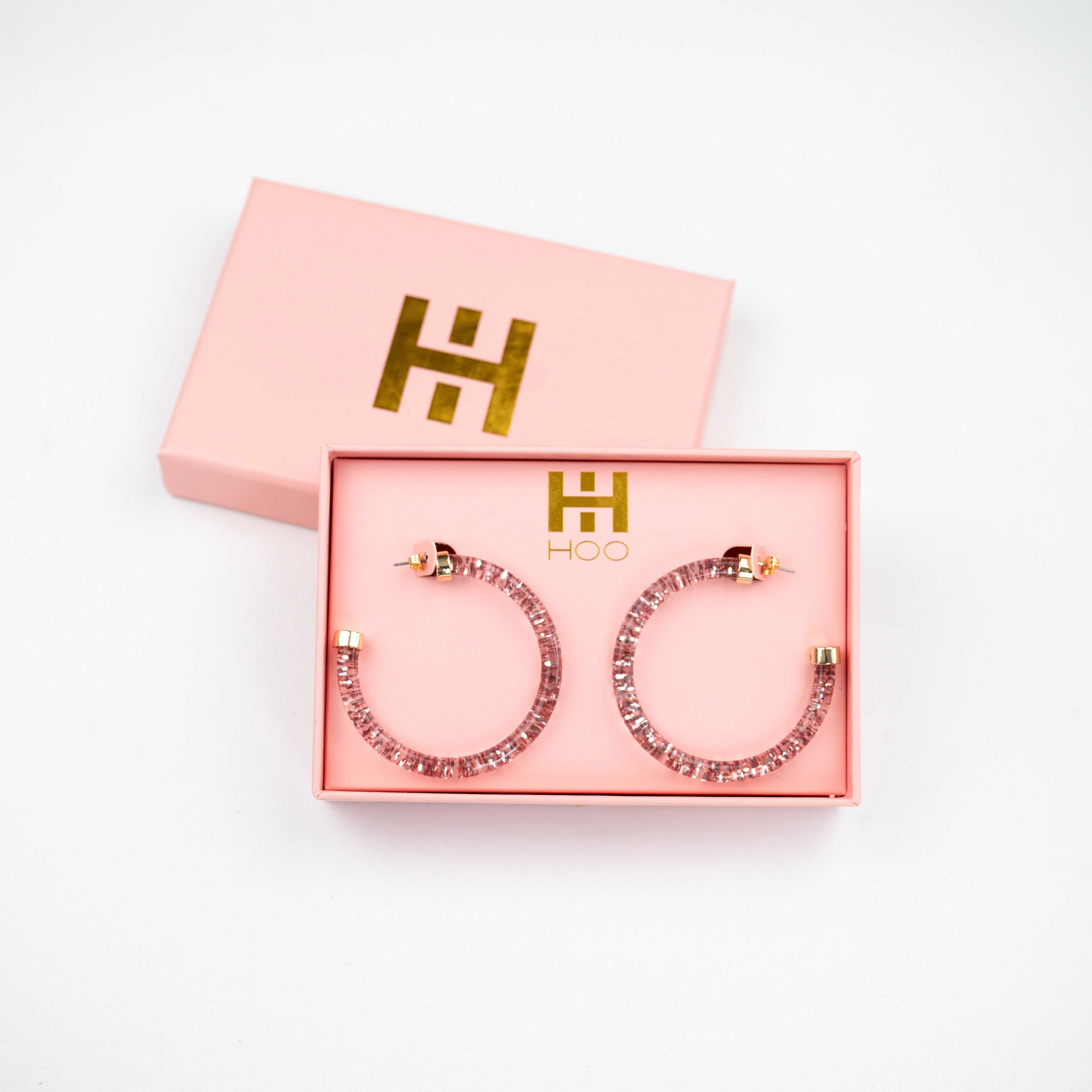 Hoops - Pink Glitter