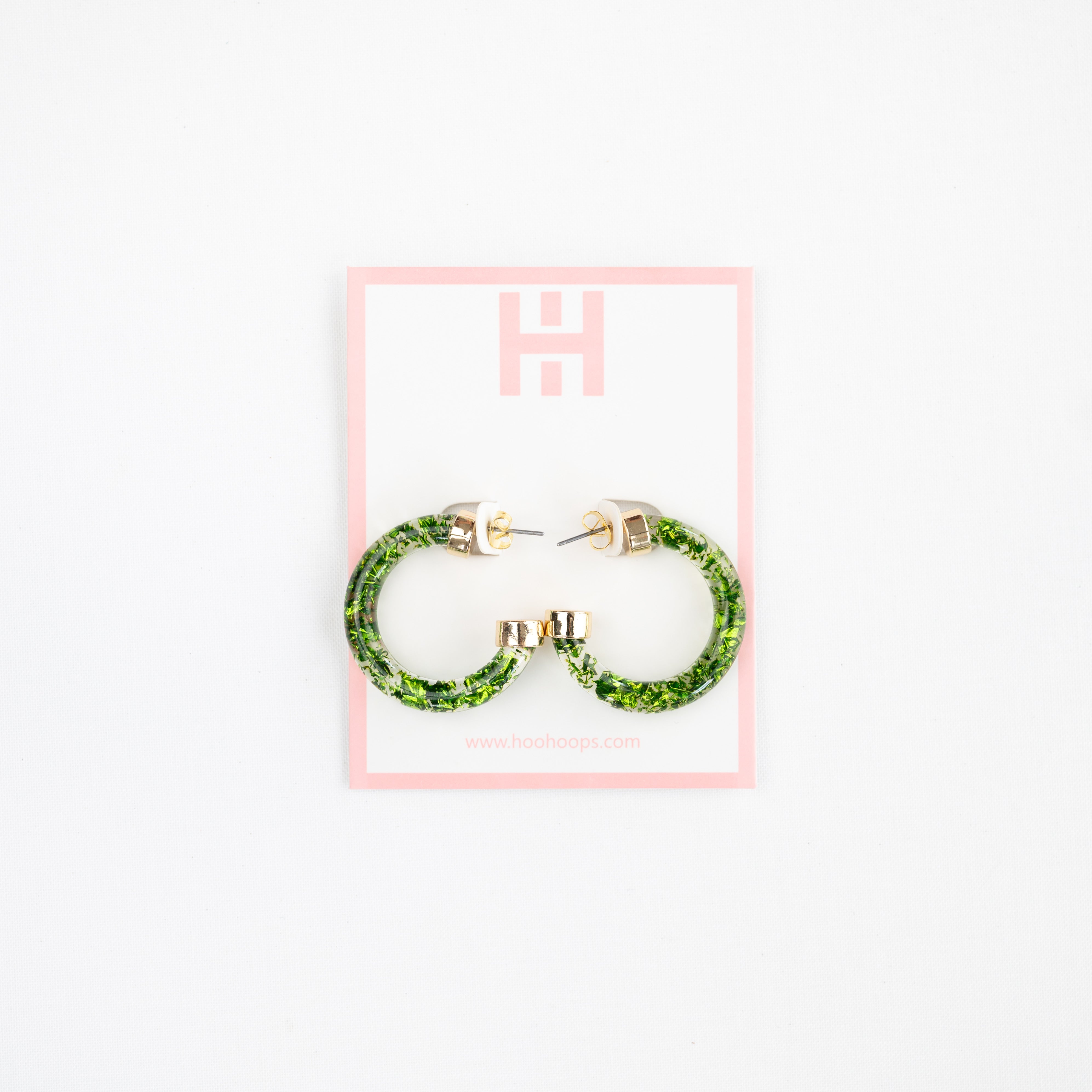 Mini Hoops - Green Foil