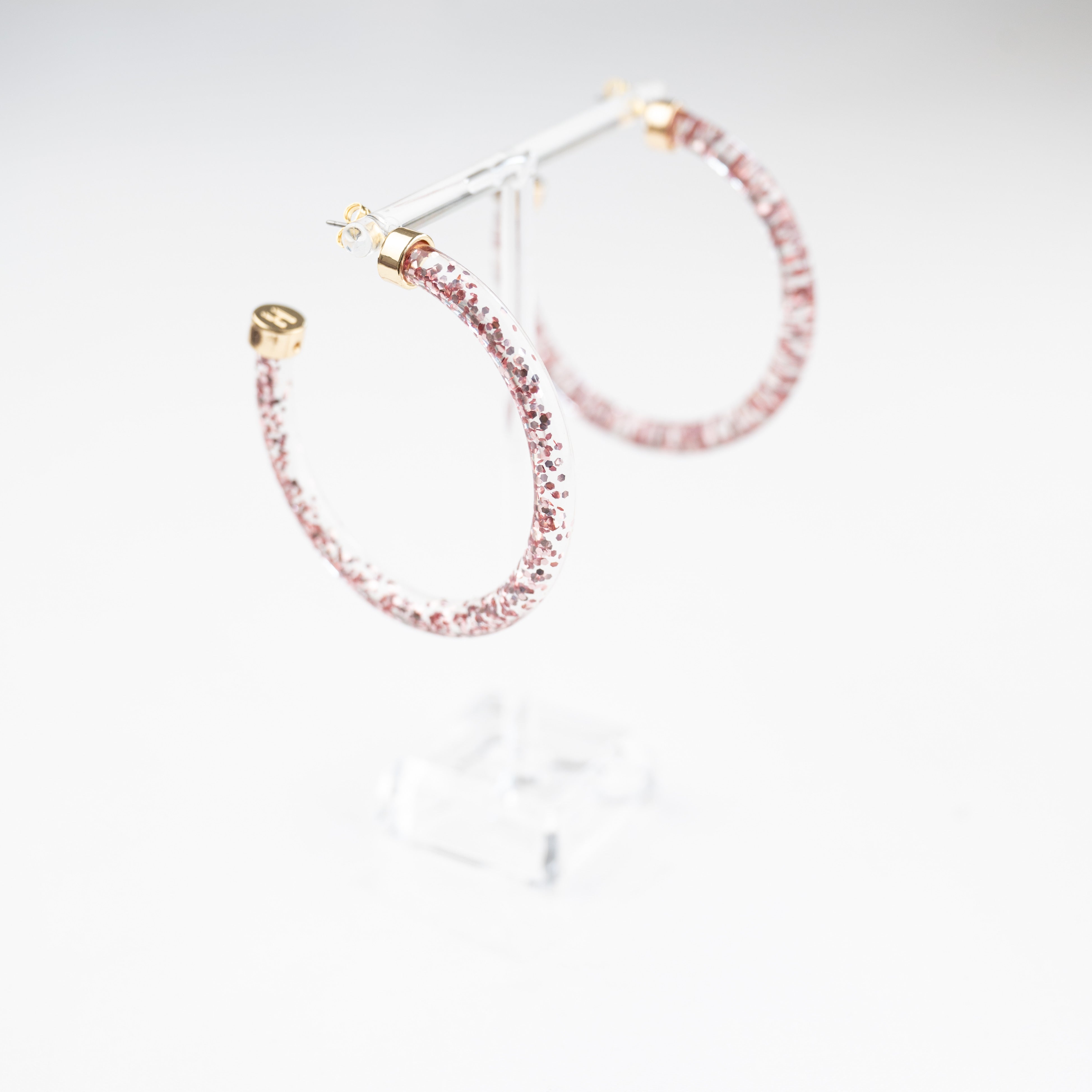 Hoops - Pink Glitter