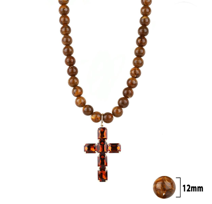 The Beaded Cross Necklace