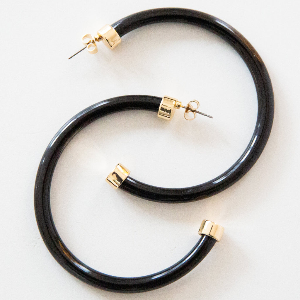 Black Hoop Earrings