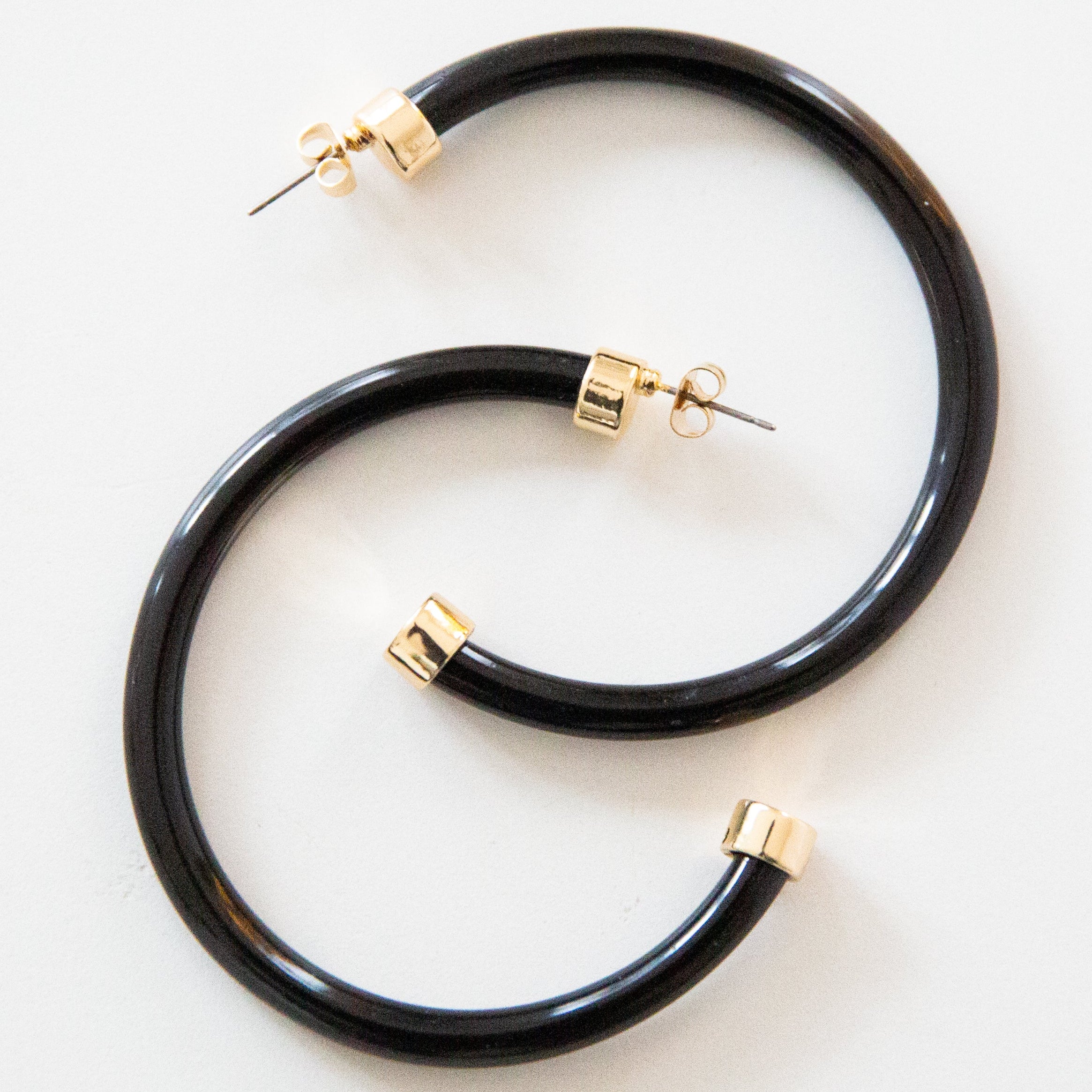 Black Hoop Earrings