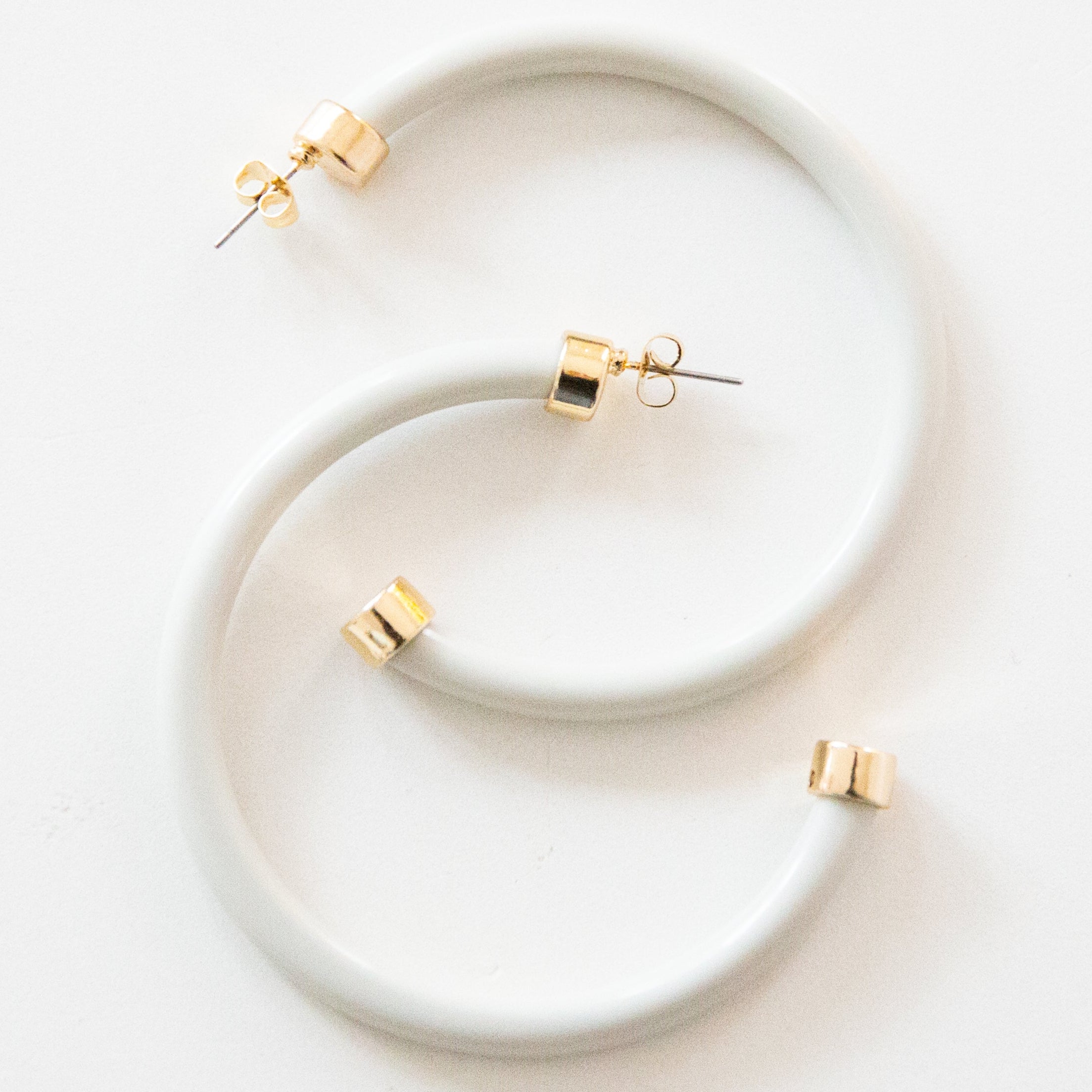 Off White Hoop Earrings