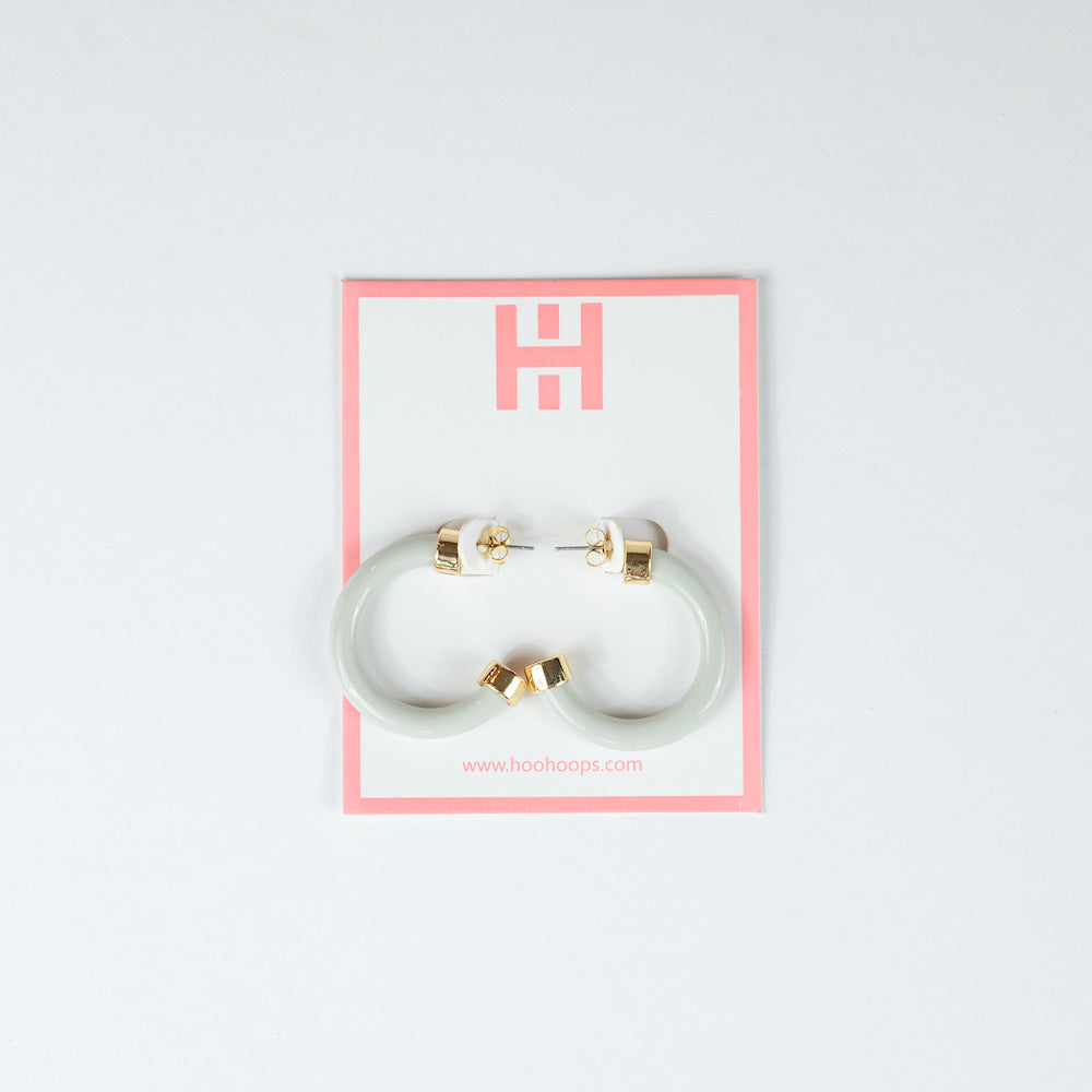 Off White Mini Hoop Earrings