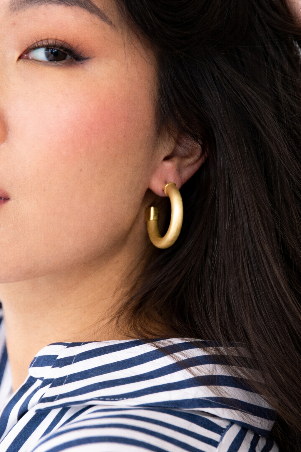 Brushed Metallic Hoop Earrings