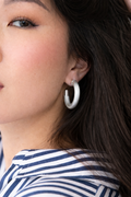 Brushed Metallic Hoop Earrings