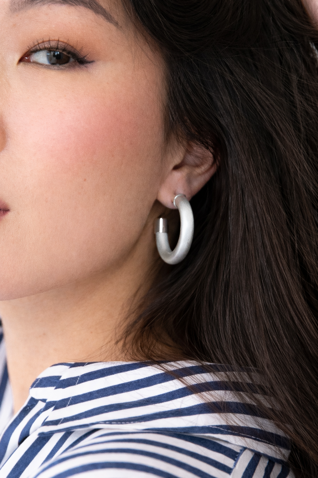 Brushed Metallic Hoop Earrings