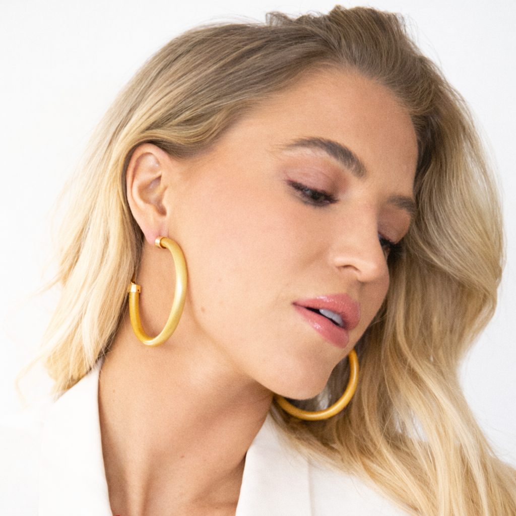 Brushed Metallic Hoop Earrings