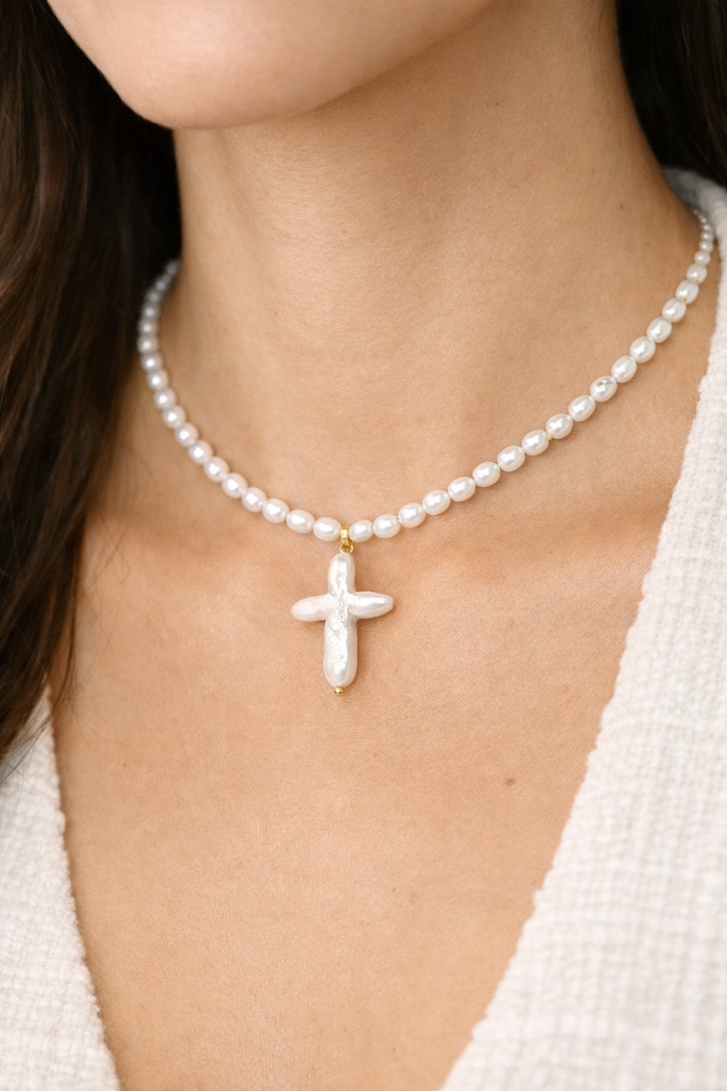 Mother of Pearl Collection - Cross Necklace