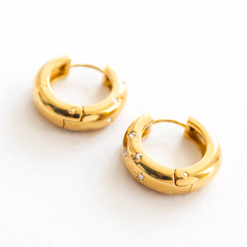 Huggies - Hoops with Rhinestones