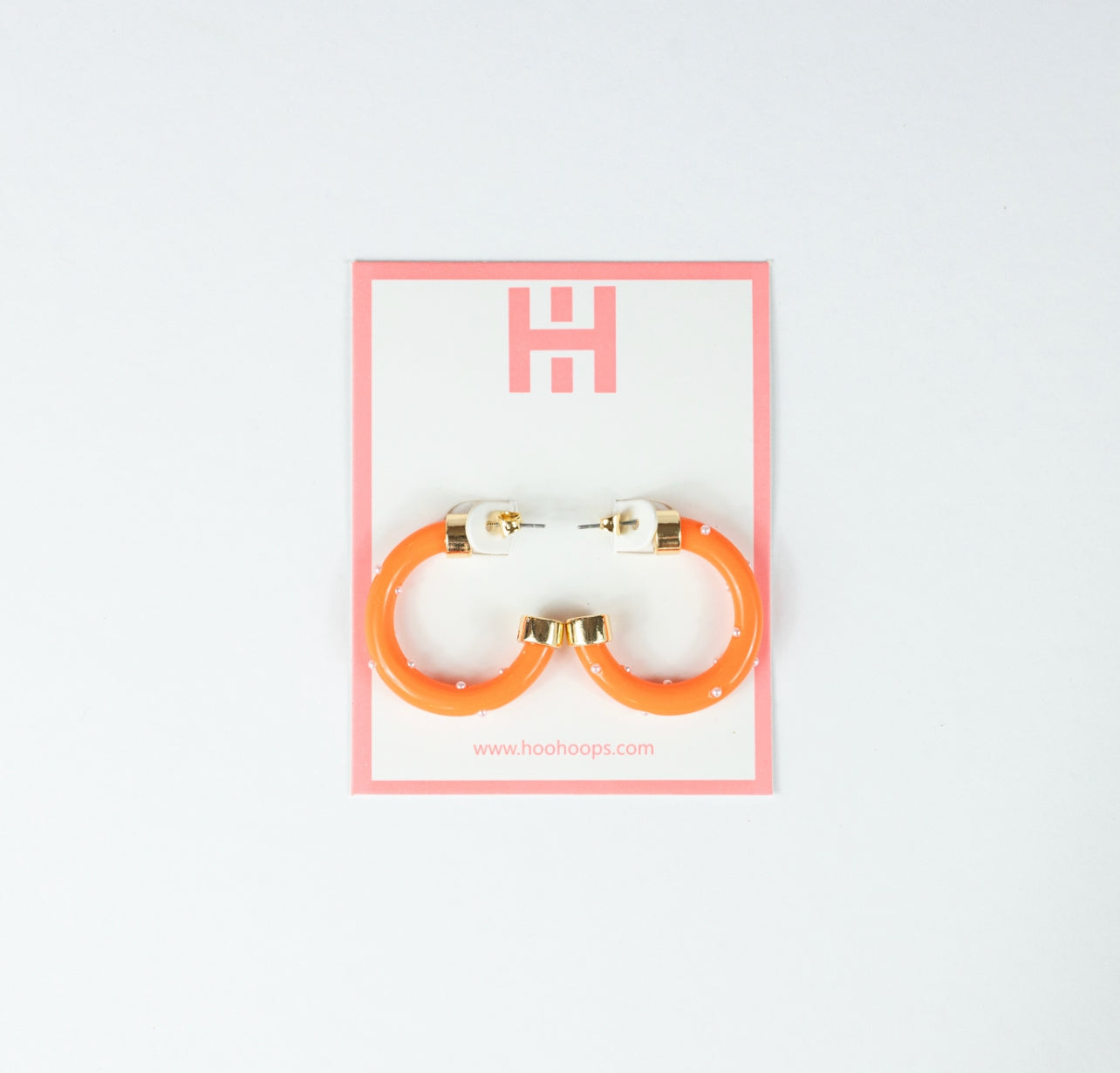 Mini Hoops - Orange with Pearls