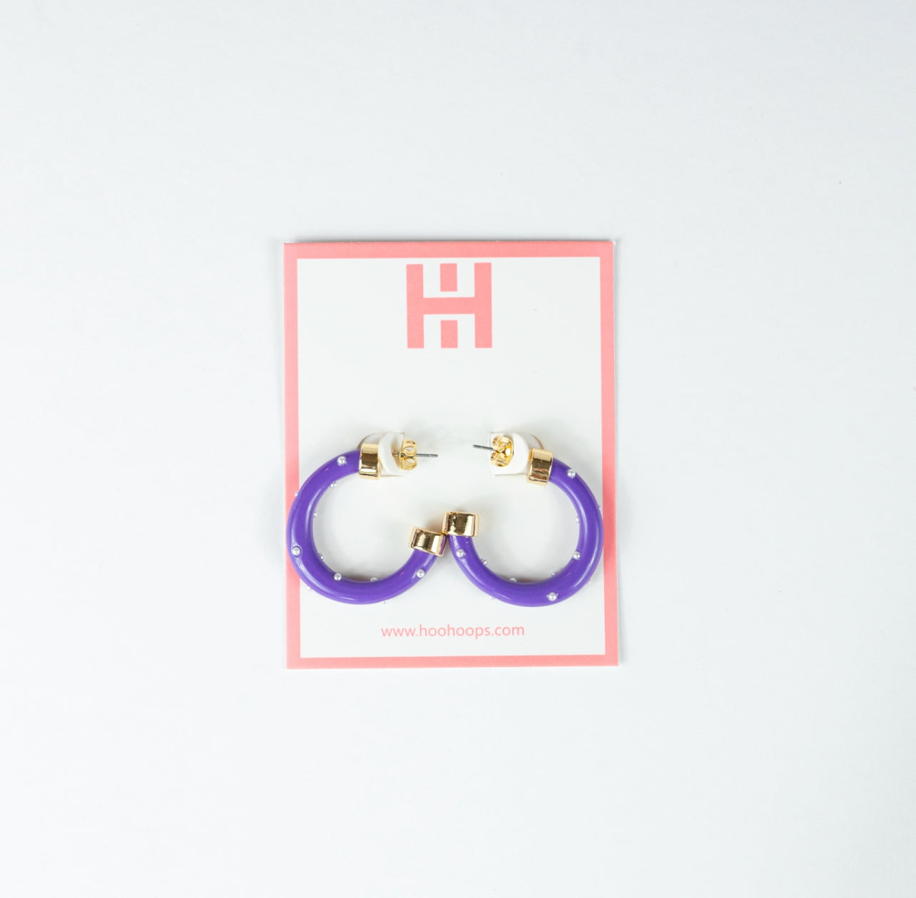 Mini Hoops - Purple with Pearls