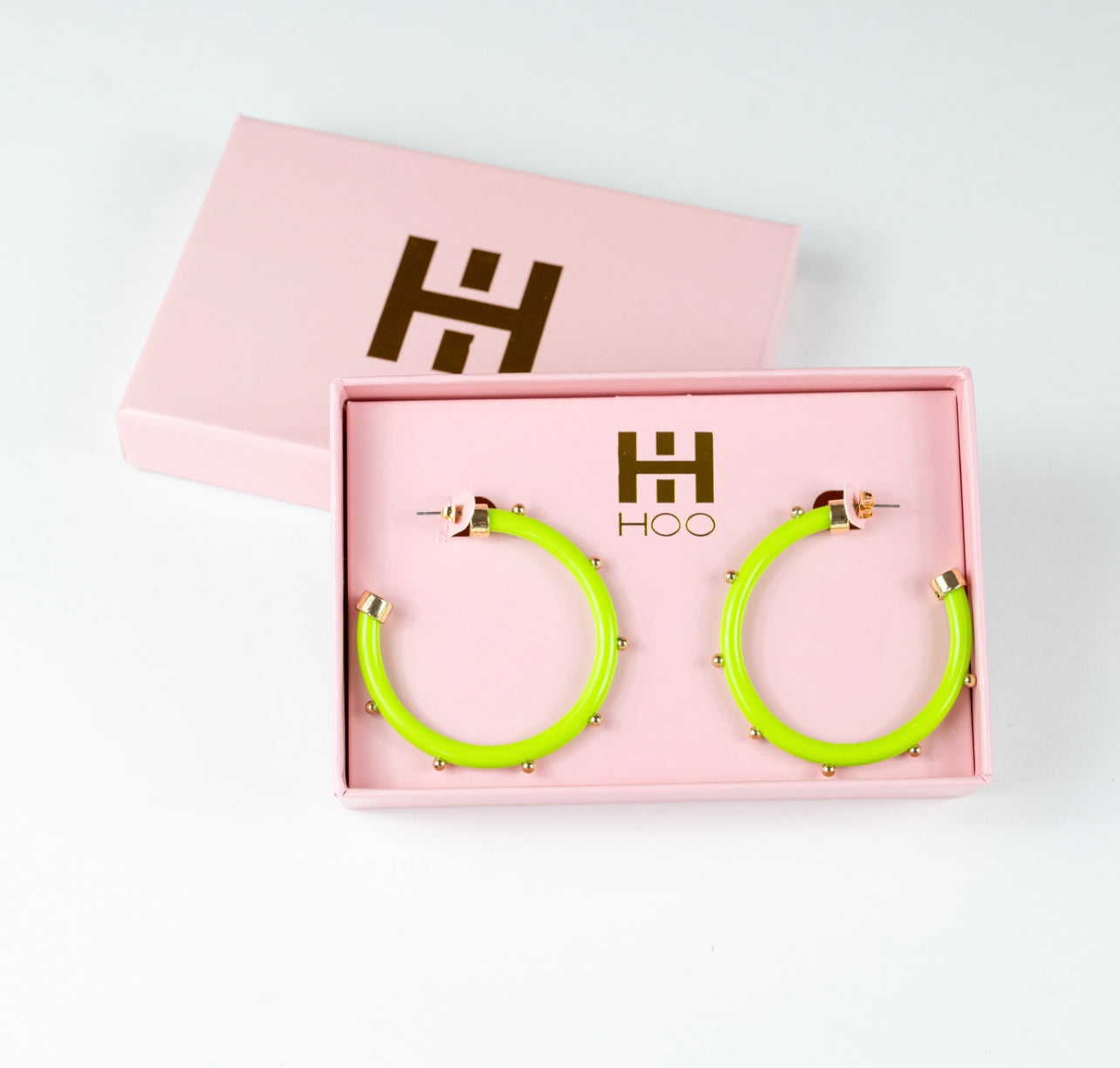 Hoops - Lime Green with Gold Balls