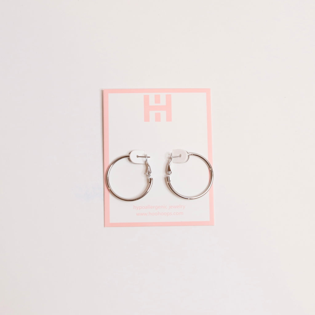 The Holly Hoop Earrings - Silver , 1 Inch