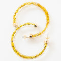Gold Glitter Hoop Earrings