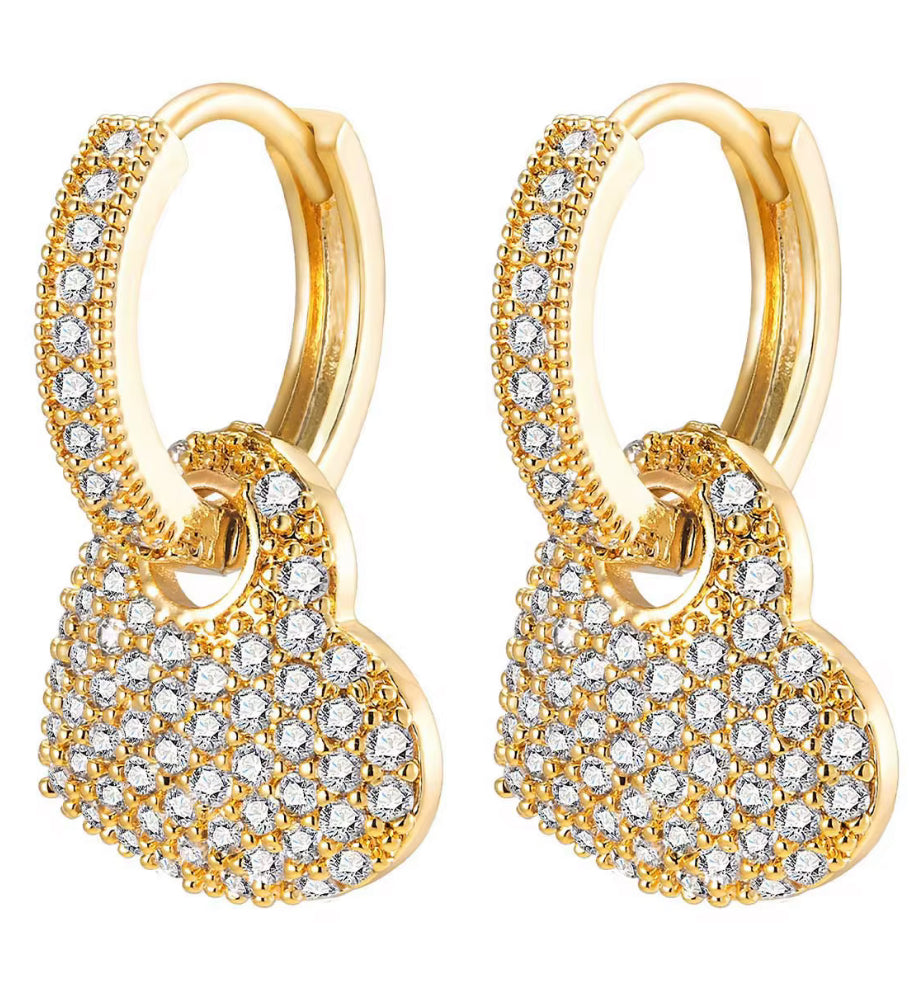 Huggies - Pave Heart Charm