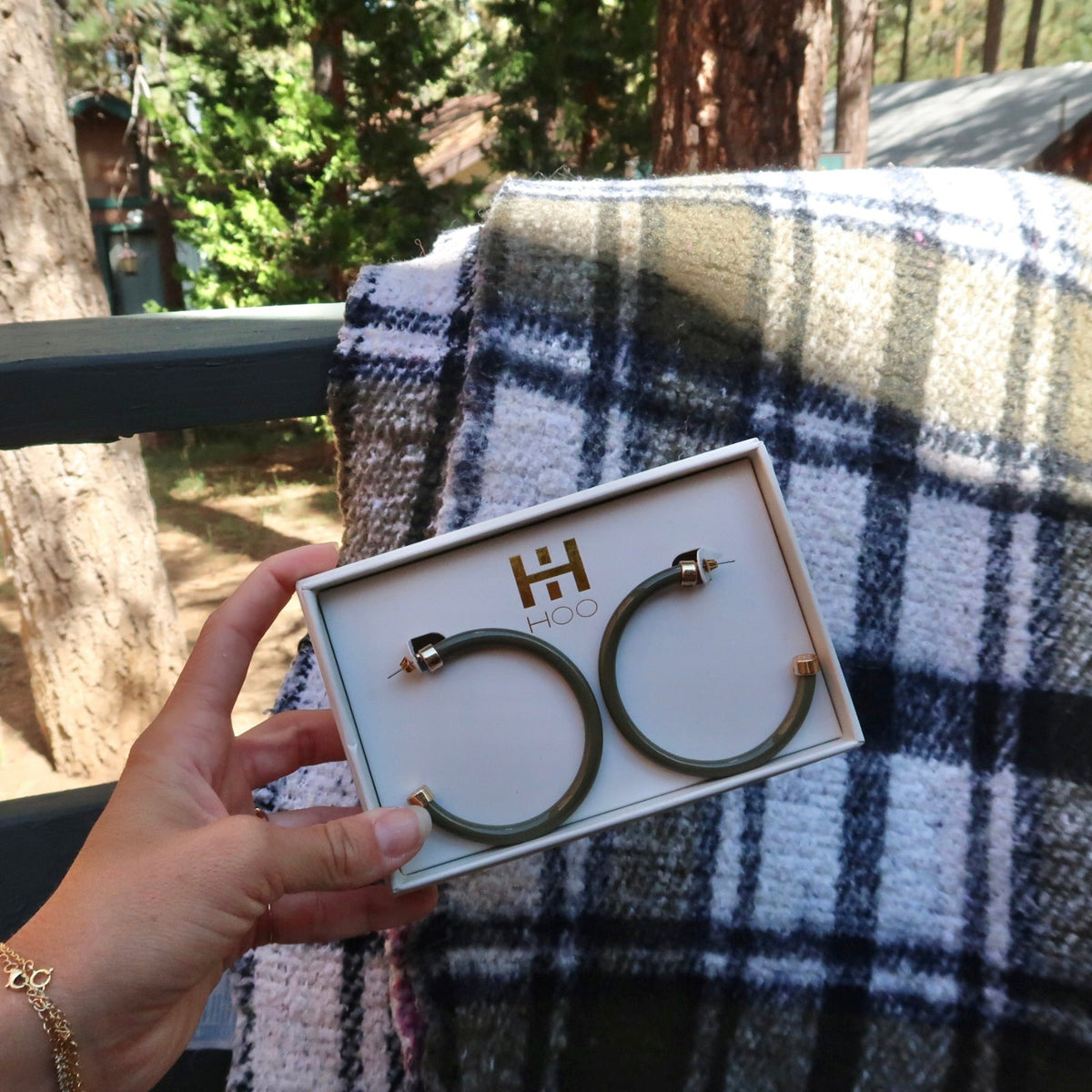 Olive Hoop Earrings