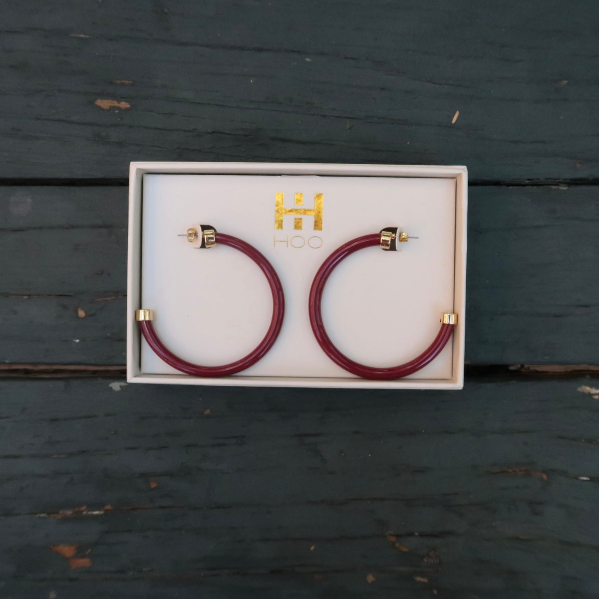 Maroon Hoop Earrings