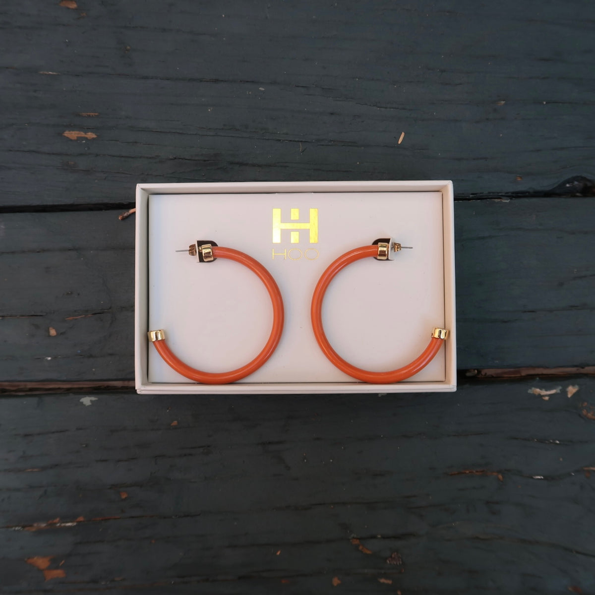 Burnt Orange Hoop Earrings