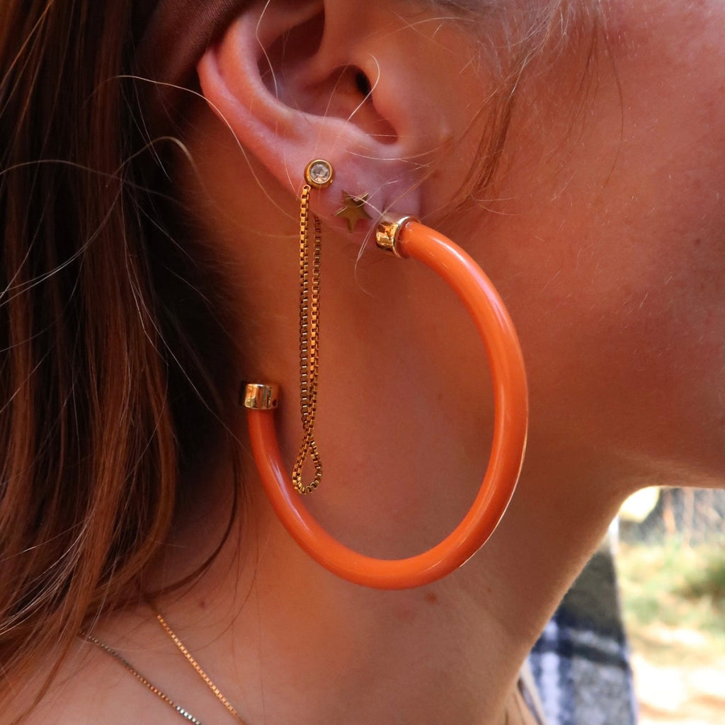 Burnt Orange Hoop Earrings