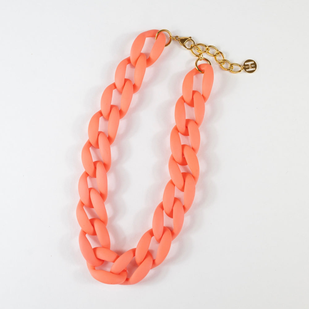 Chunky Resin Link Statement Jewelry | Bold Acrylic Chain Necklace & Bracelet