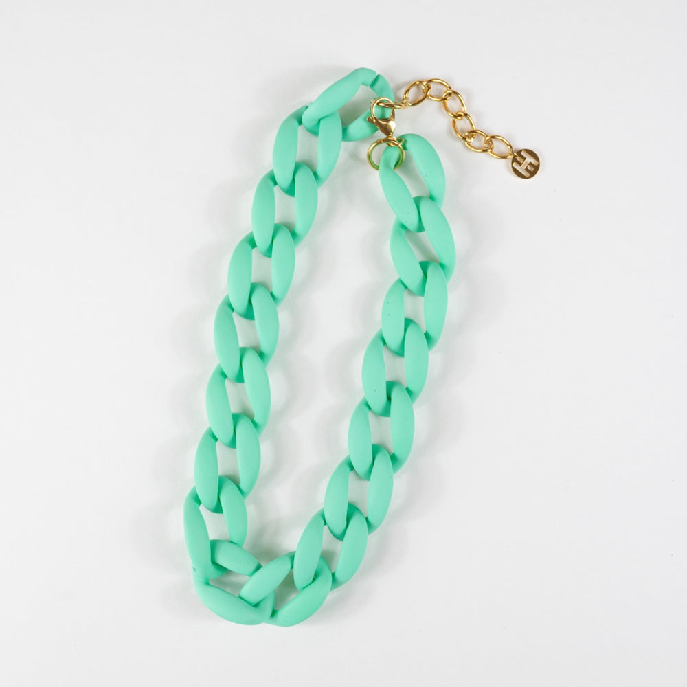 Chunky Resin Link Statement Jewelry | Bold Acrylic Chain Necklace & Bracelet