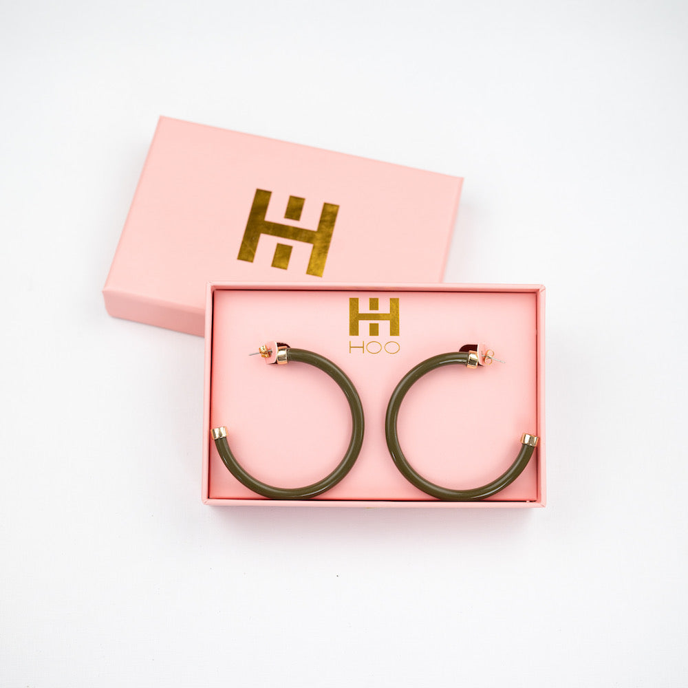Olive 2-Inch Hoops - WAREHOUSE SALE