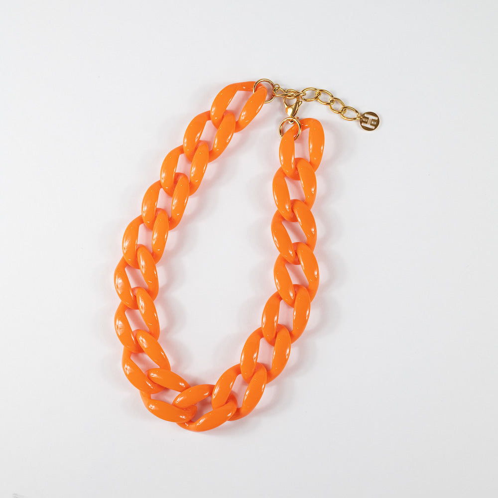 Chunky Resin Link Statement Jewelry | Bold Acrylic Chain Necklace & Bracelet