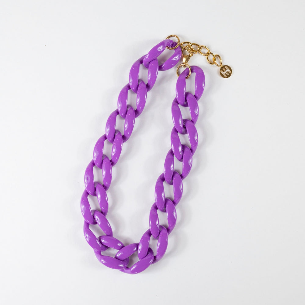 Chunky Resin Link Statement Jewelry | Bold Acrylic Chain Necklace & Bracelet