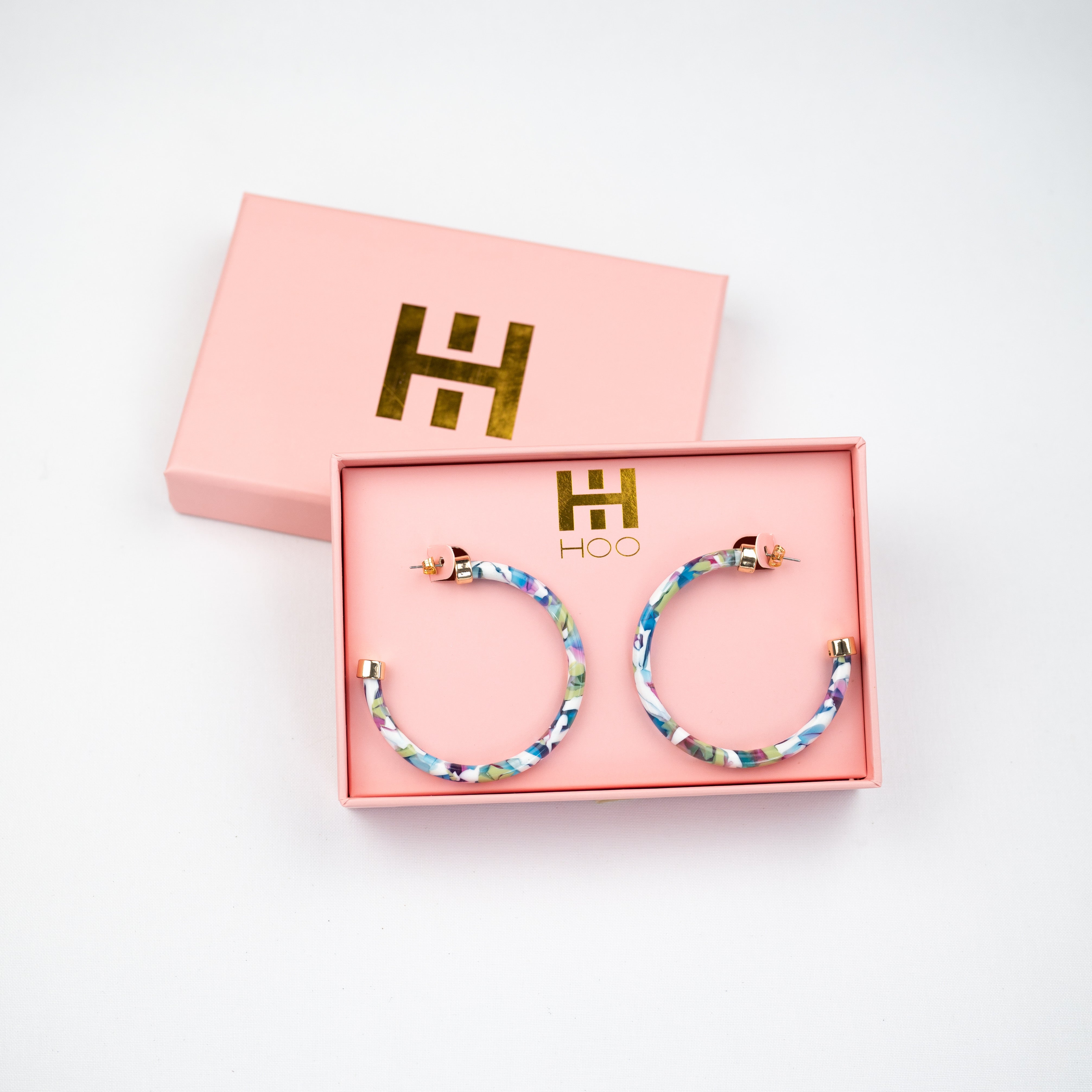 Rainbow Confetti 2-Inch Hoops - WAREHOUSE SALE