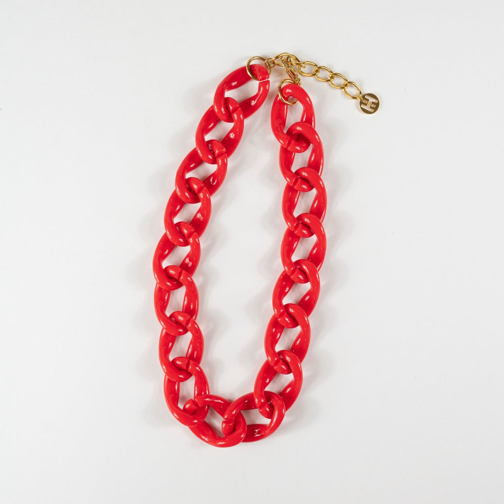 Chunky Resin Link Statement Jewelry | Bold Acrylic Chain Necklace & Bracelet