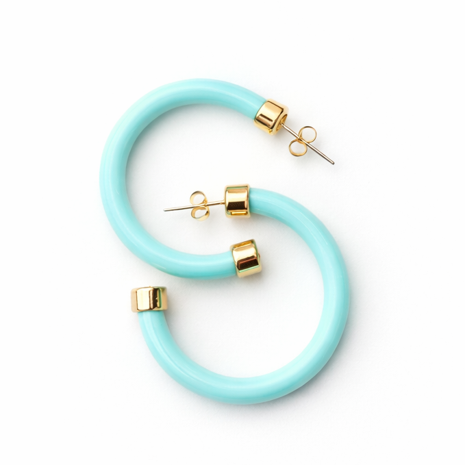 Robins Egg Hoop Earrings