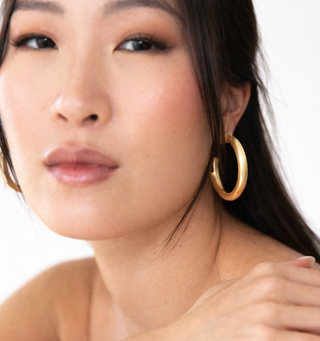 Brushed Metallic Hoop Earrings