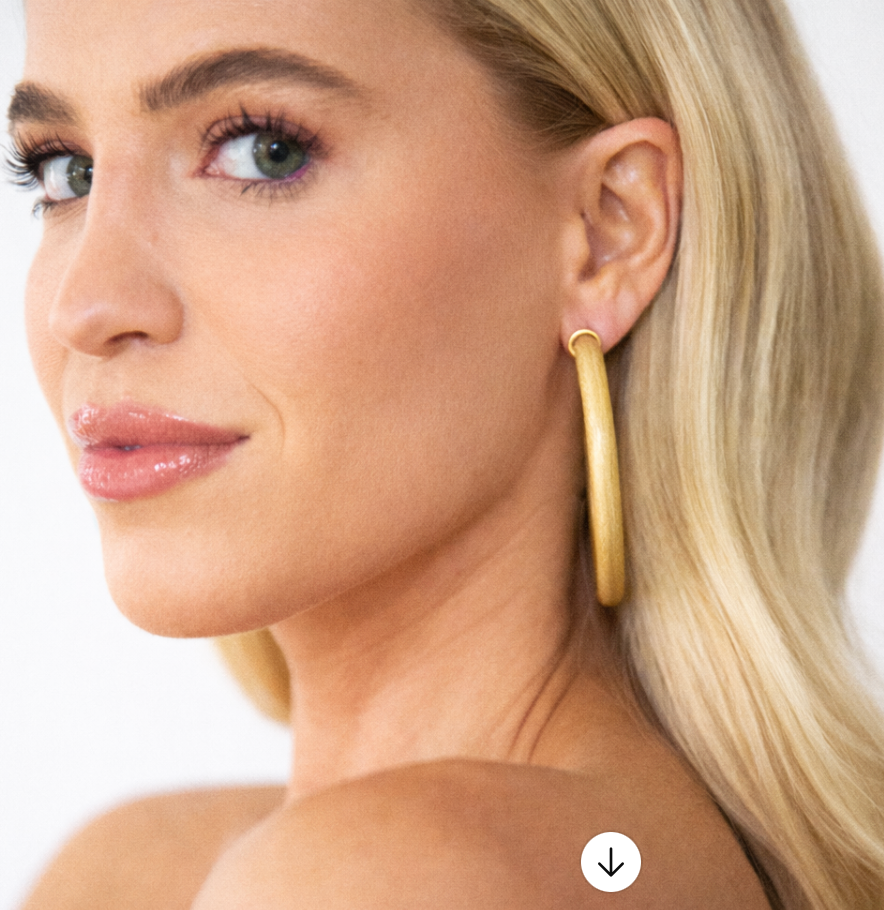 Brushed Gold Hoop Earrings