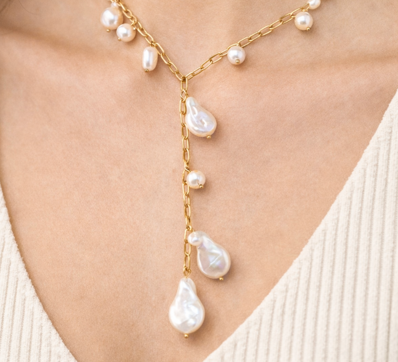 Mother of Pearl Collection - Pearl Drop Necklace