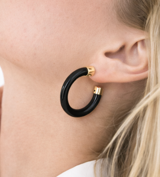 Black Hoop Earrings