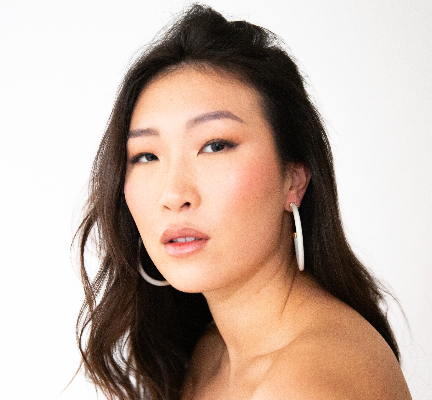 Off White Hoop Earrings