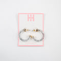 Silver Glitter Mini Hoop Earrings