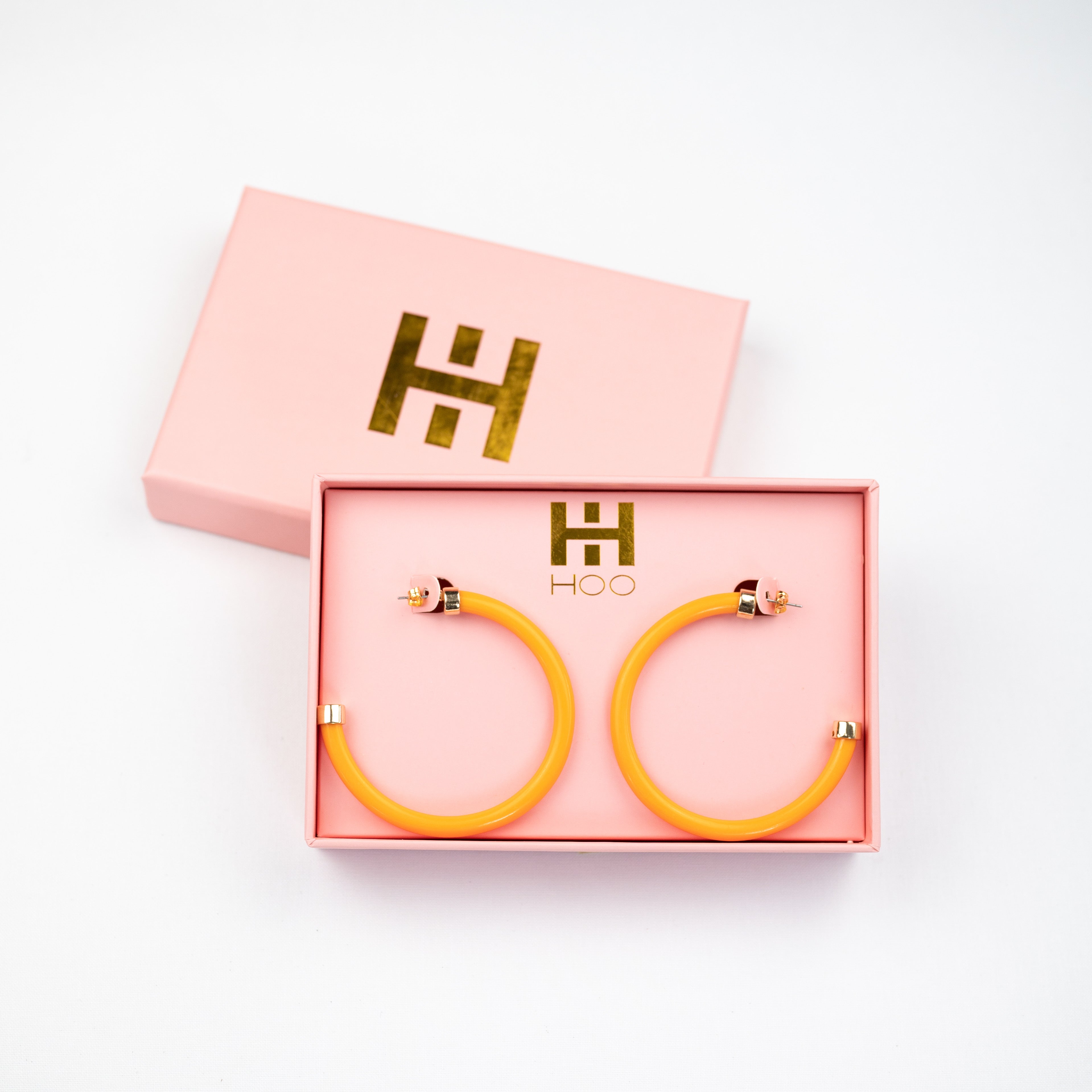 Bright Orange Hoop Earrings