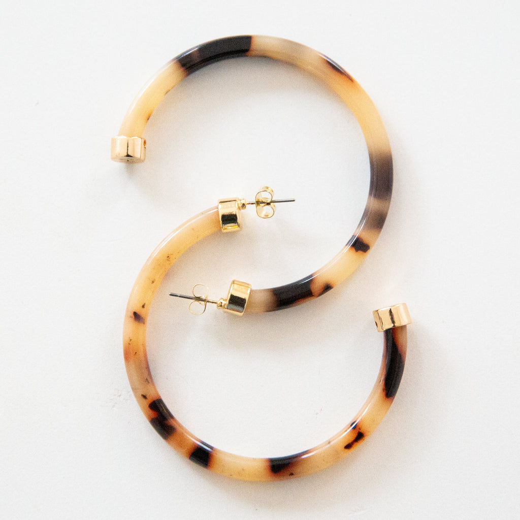Tortoise Shell Hoop Earrings