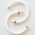 White Hoop Earrings