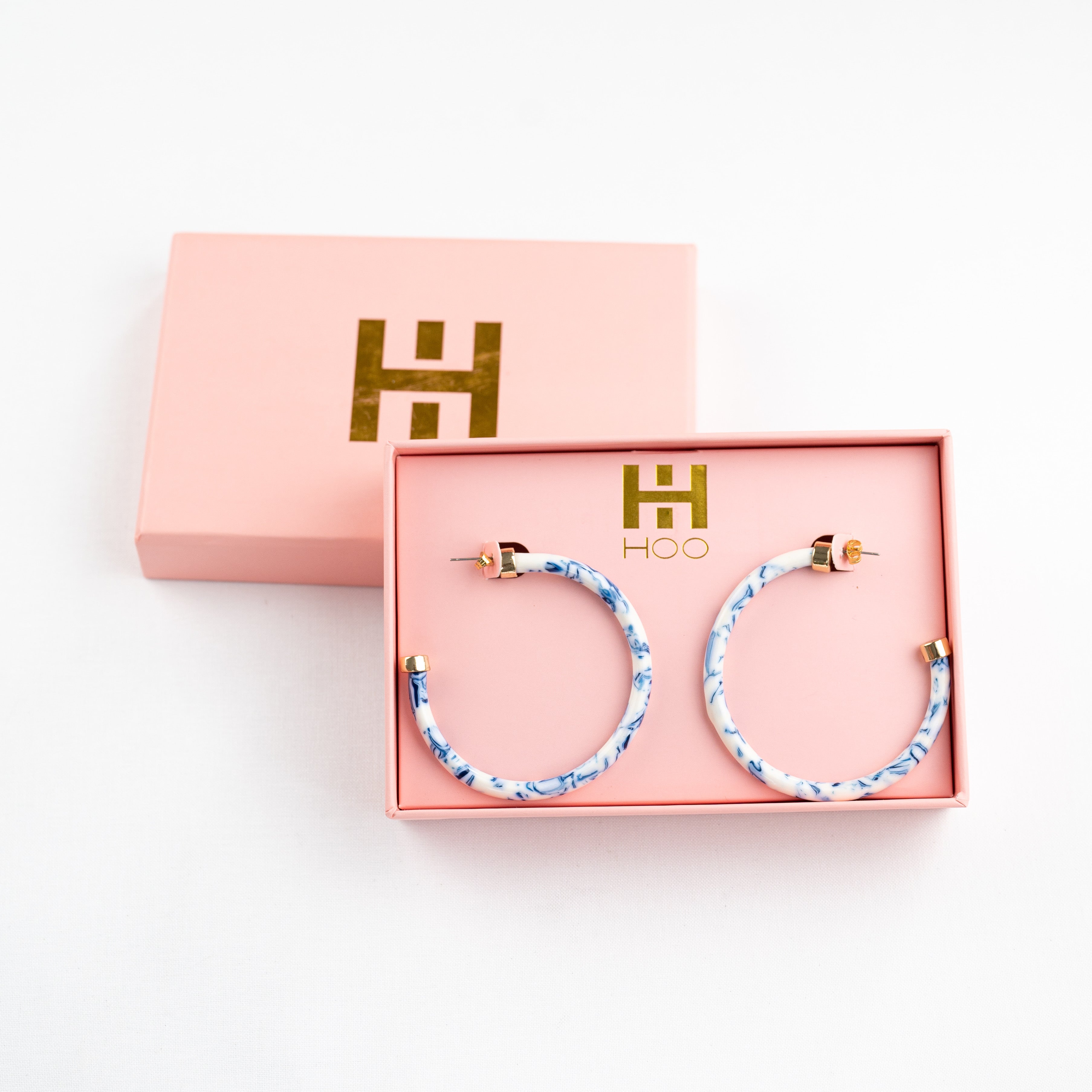 Blue Marble 2-Inch Hoops - WAREHOUSE SALE